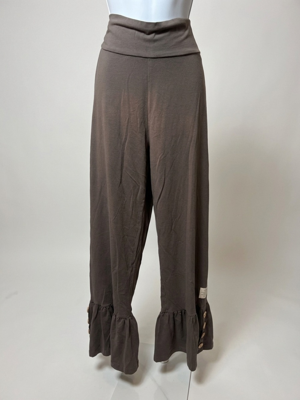 Luckybird Clothing Co. Brown Ruffle Hem Pants Excellent Condition - Picture 2 of 10